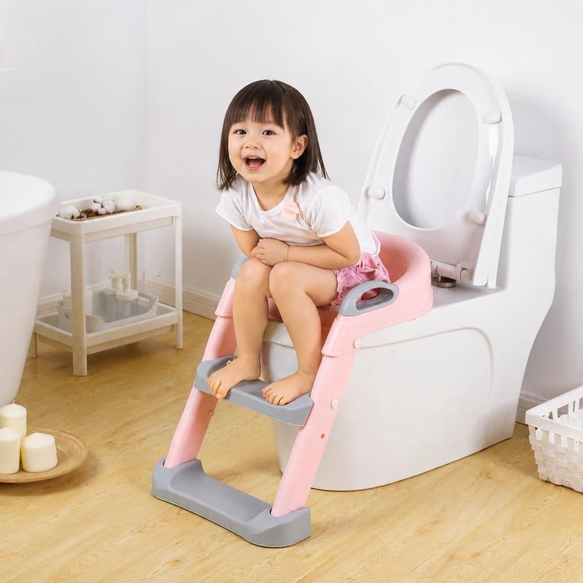 ステップ一体型補助便座