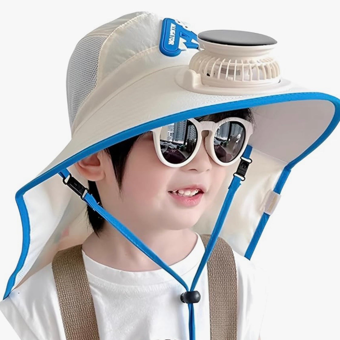 【ママ大助かり】ソーラー&USB充電式 冷却ファン付き サンハット UPF50+ 紫外線対策 子供 男の子 女の子